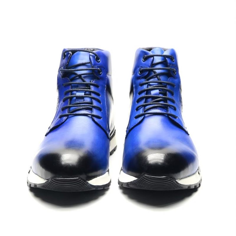 Herrenstiefel Robuster Lederstiefel - Blau