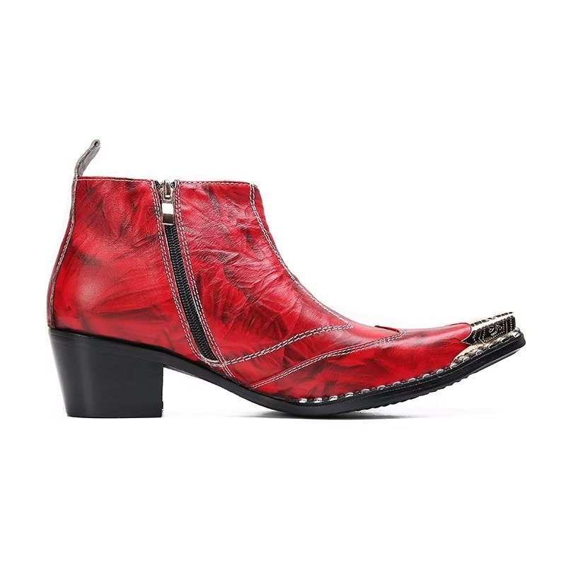 Herrenstiefel Schicke Lederstiefel - Rot