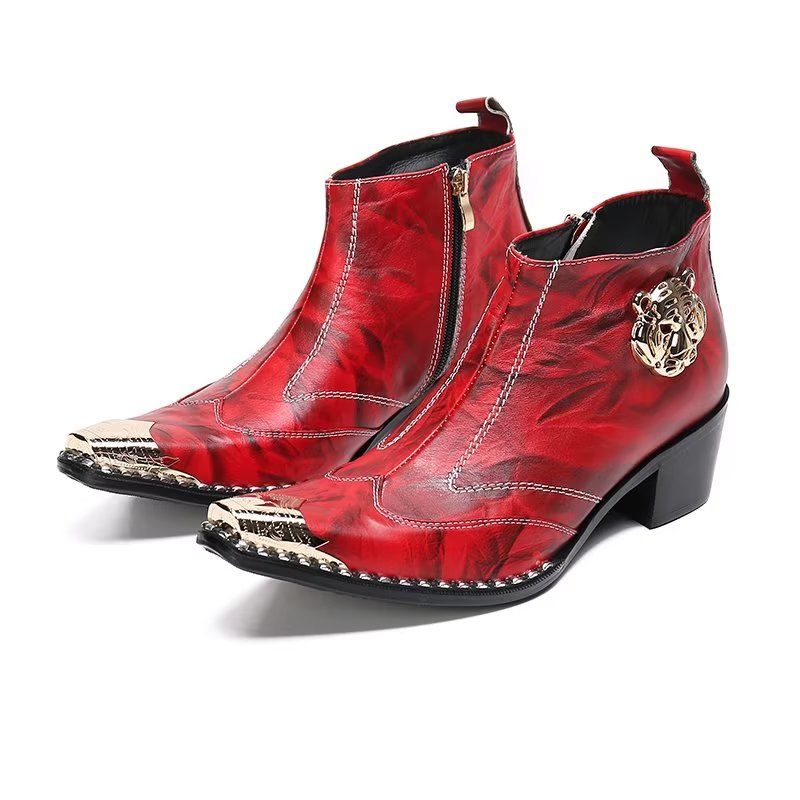 Herrenstiefel Schicke Lederstiefel - Rot