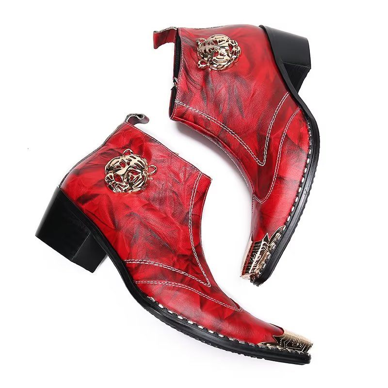 Herrenstiefel Schicke Lederstiefel - Rot