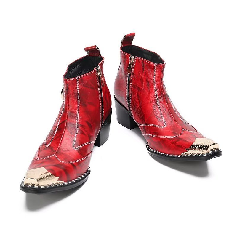 Herrenstiefel Schicke Lederstiefel - Rot