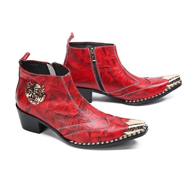 Herrenstiefel Schicke Lederstiefel - Rot