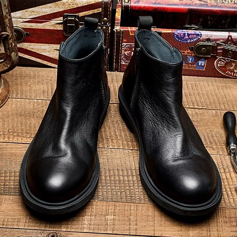 Herrenstiefel Schicke Slip-on-stiefeletten - Schwarz