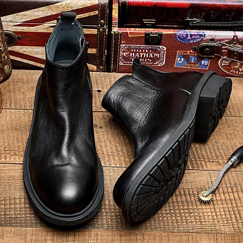 Herrenstiefel Schicke Slip-on-stiefeletten - Schwarz