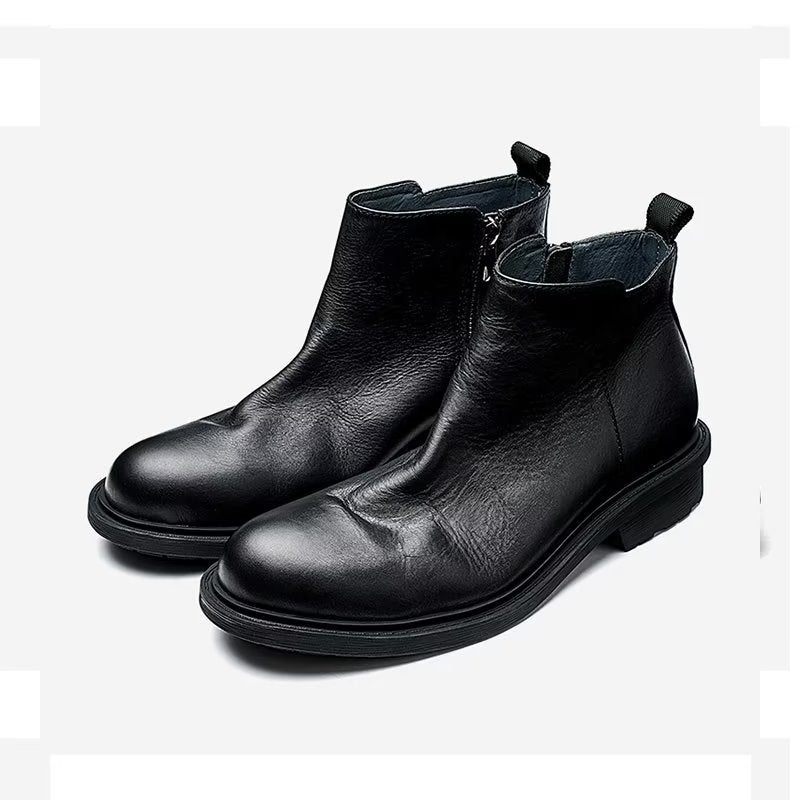 Herrenstiefel Schicke Slip-on-stiefeletten - Schwarz