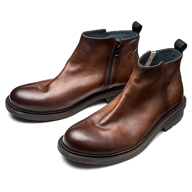 Herrenstiefel Schicke Slip-on-stiefeletten - Kaffee