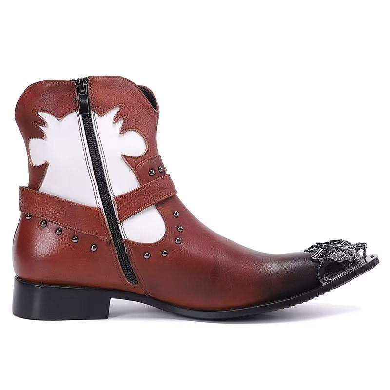 Herrenstiefel Schicke Stiefeletten - Rot