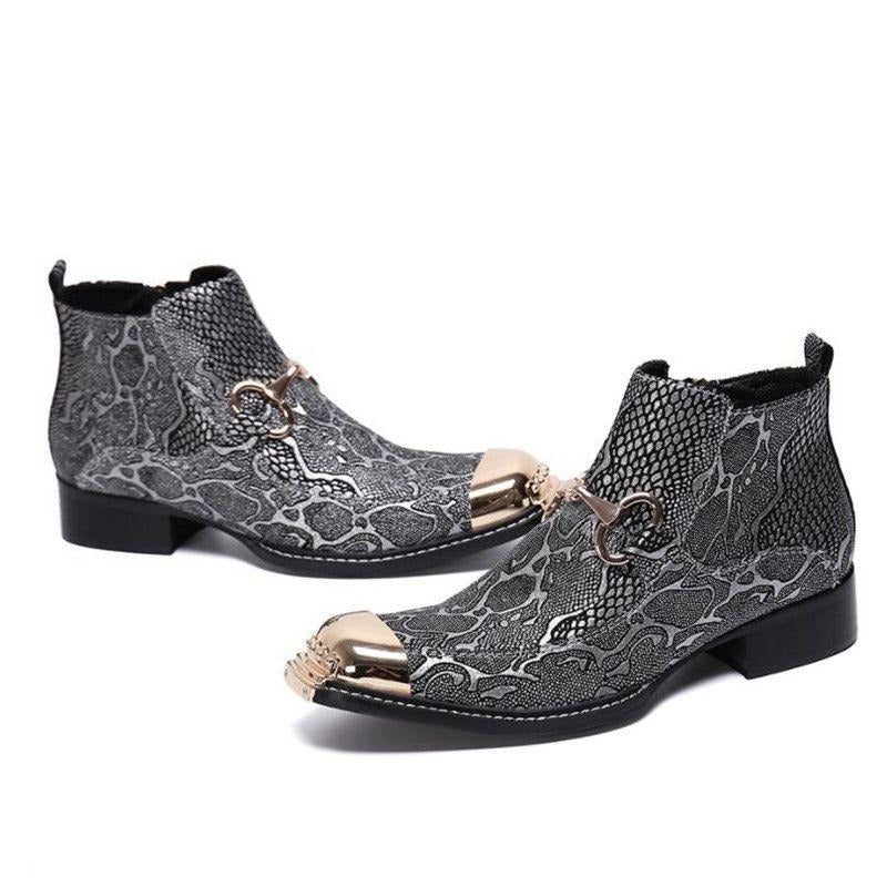 Herrenstiefel Serpenté Dress Loafers - Silber