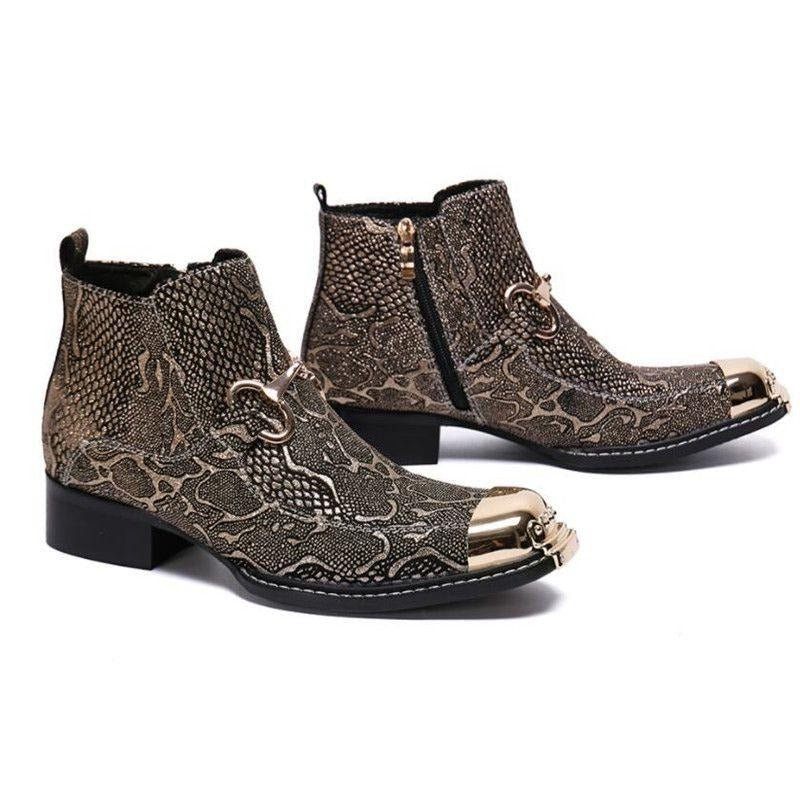 Herrenstiefel Serpenté Dress Loafers - Gold