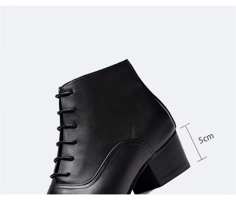 Herrenstiefel Spitze Schnürstiefel - Schwarz