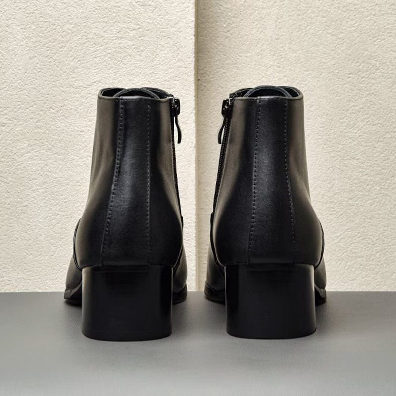 Herrenstiefel Spitze Schnürstiefel - Schwarz