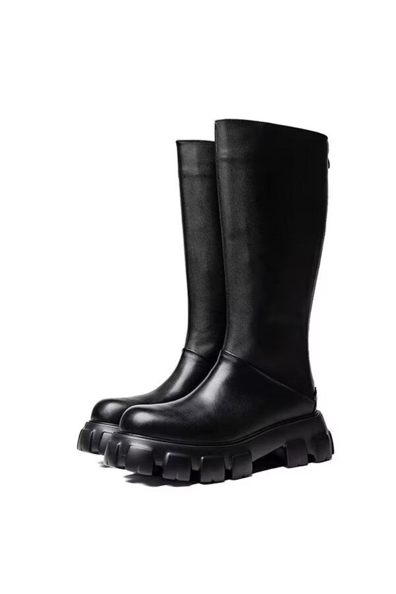 Herrenstiefel Stiefeletten Aus Leder - Schwarz