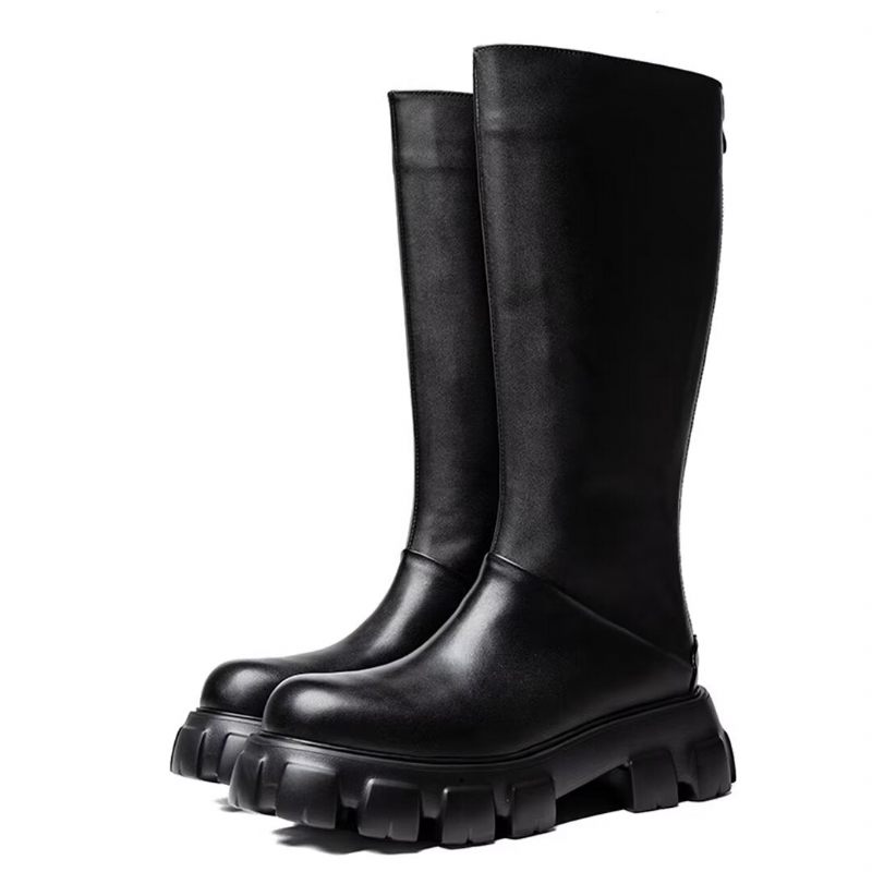 Herrenstiefel Stiefeletten Aus Leder - Schwarz