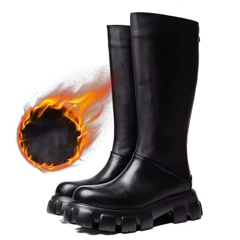 Herrenstiefel Stiefeletten Aus Leder - Schwarz