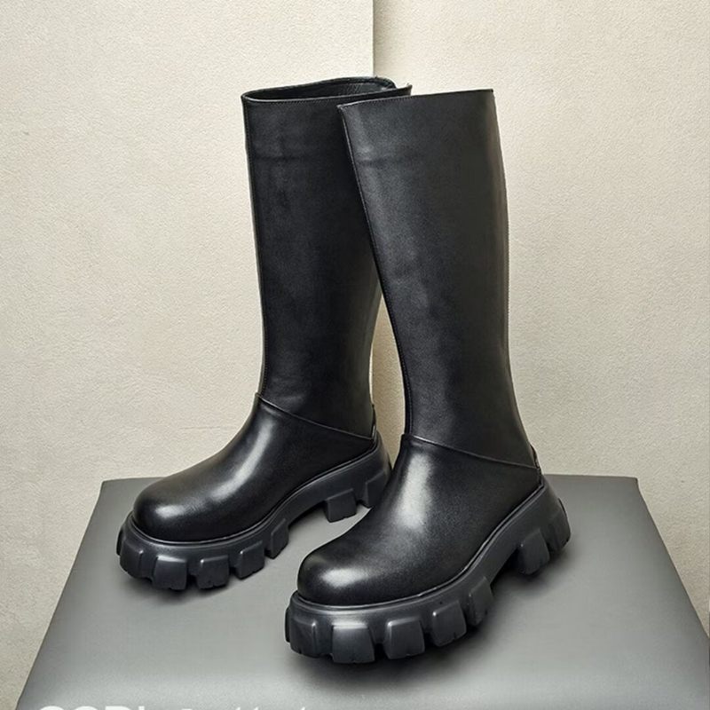 Herrenstiefel Stiefeletten Aus Leder - Schwarz