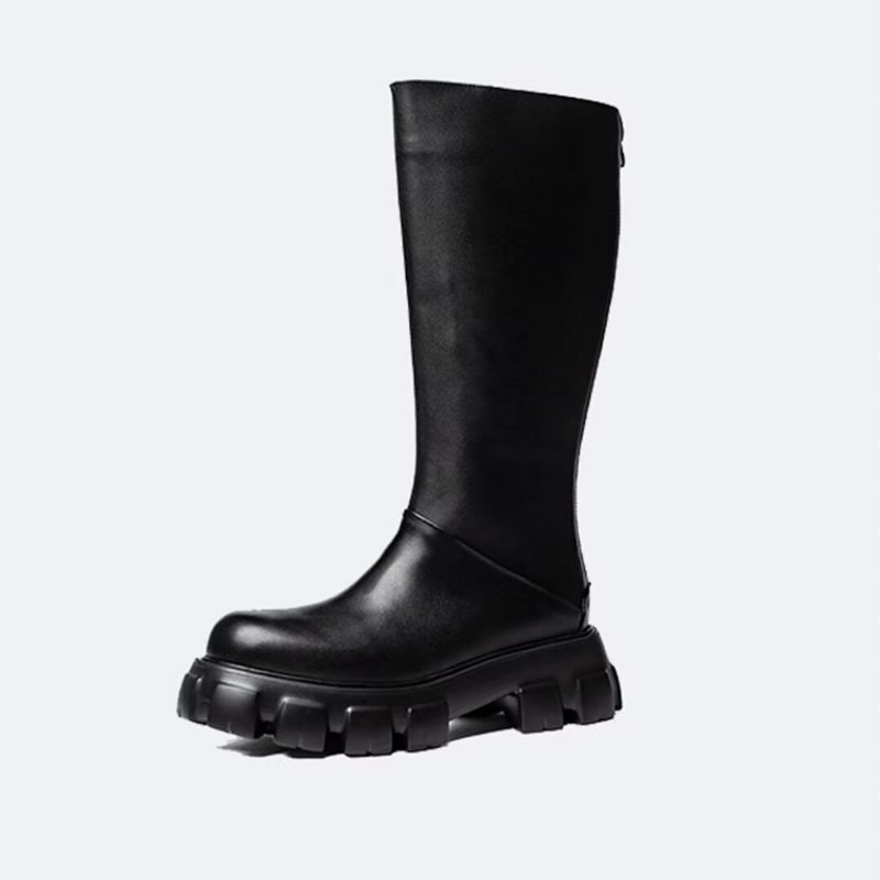 Herrenstiefel Stiefeletten Aus Leder - Schwarz