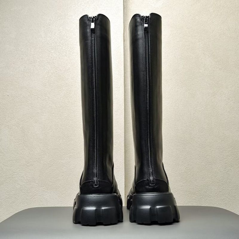 Herrenstiefel Stiefeletten Aus Leder - Schwarz