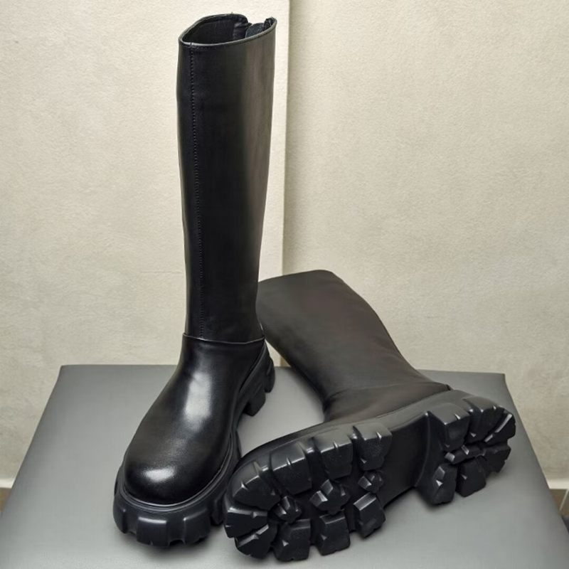 Herrenstiefel Stiefeletten Aus Leder - Schwarz