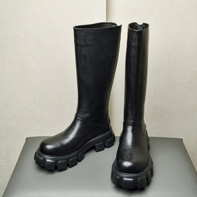 Herrenstiefel Stiefeletten Aus Leder - Schwarz