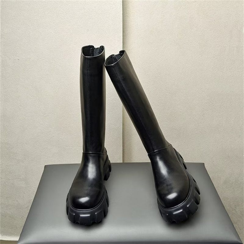 Herrenstiefel Stiefeletten Aus Leder - Schwarz