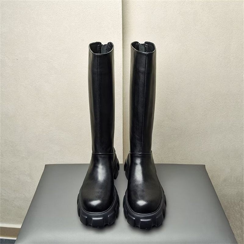 Herrenstiefel Stiefeletten Aus Leder - Schwarz