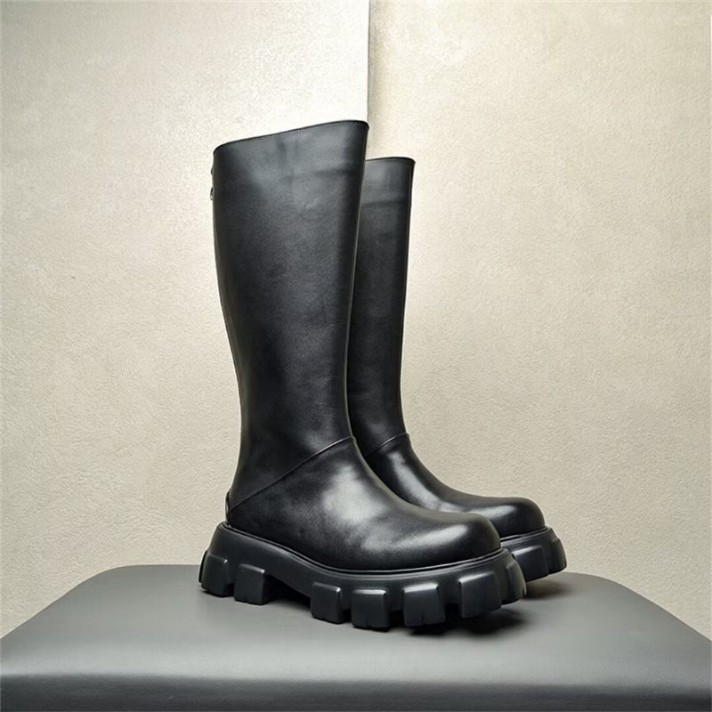 Herrenstiefel Stiefeletten Aus Leder - Schwarz