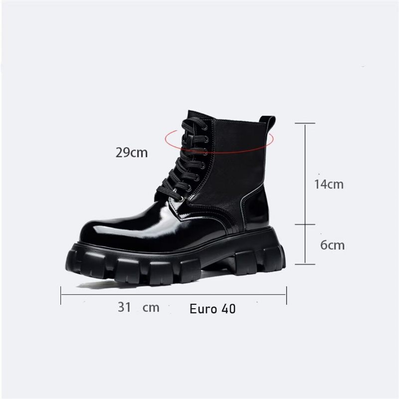 Herrenstiefel Stiefeletten Aus Rindsleder - Schwarz