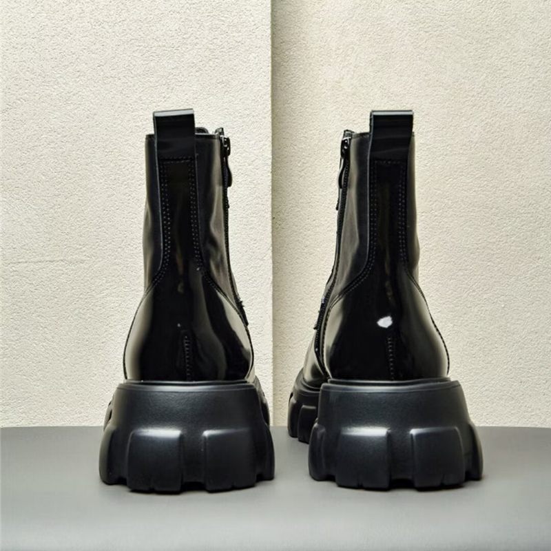 Herrenstiefel Stiefeletten Aus Rindsleder - Schwarz