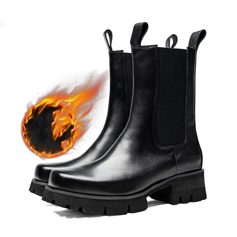 Herrenstiefel Trendsetter Stiefeletten Aus Rindsleder - Schwarz