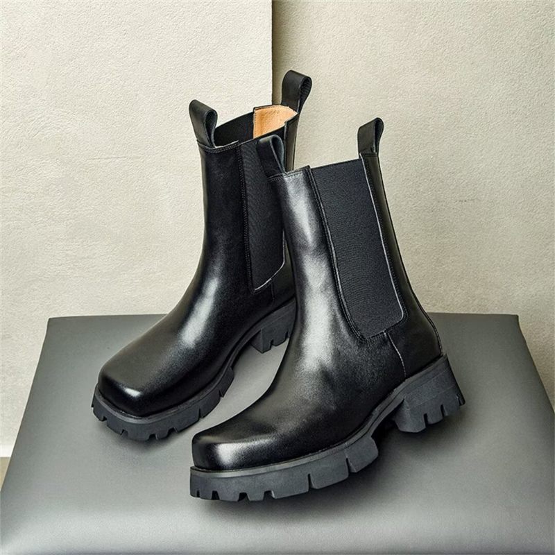 Herrenstiefel Trendsetter Stiefeletten Aus Rindsleder - Schwarz